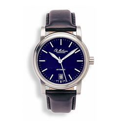 LUMINOUS.LINE.BLUE DIAL/STAINLESS CASE/LEATHER BANDOMS6.38